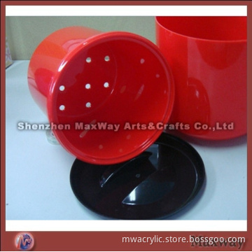 Red round wholesale acrylic ice bucket/pail